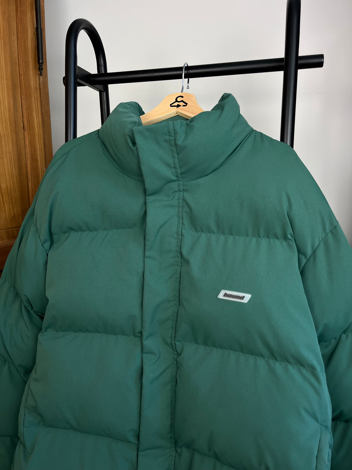 Bound Green Puffer Coat - Large