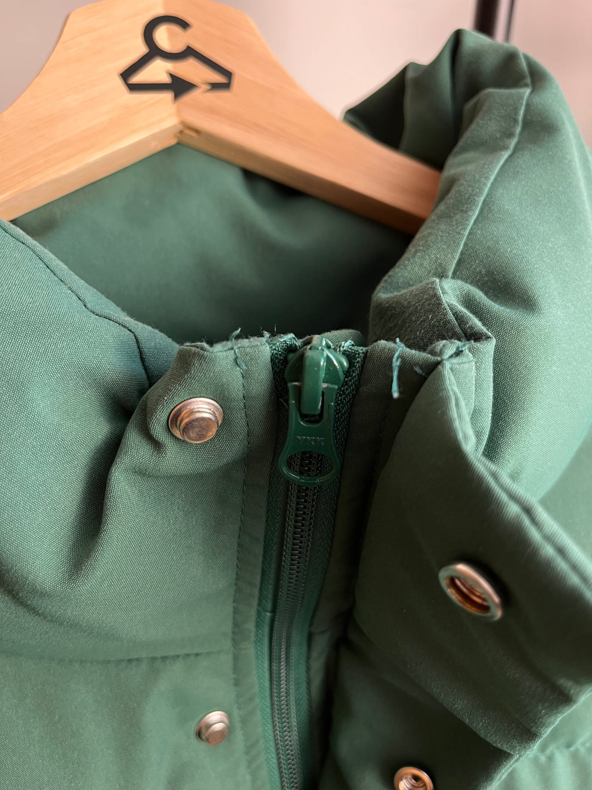 Bound Green Puffer Coat - Large