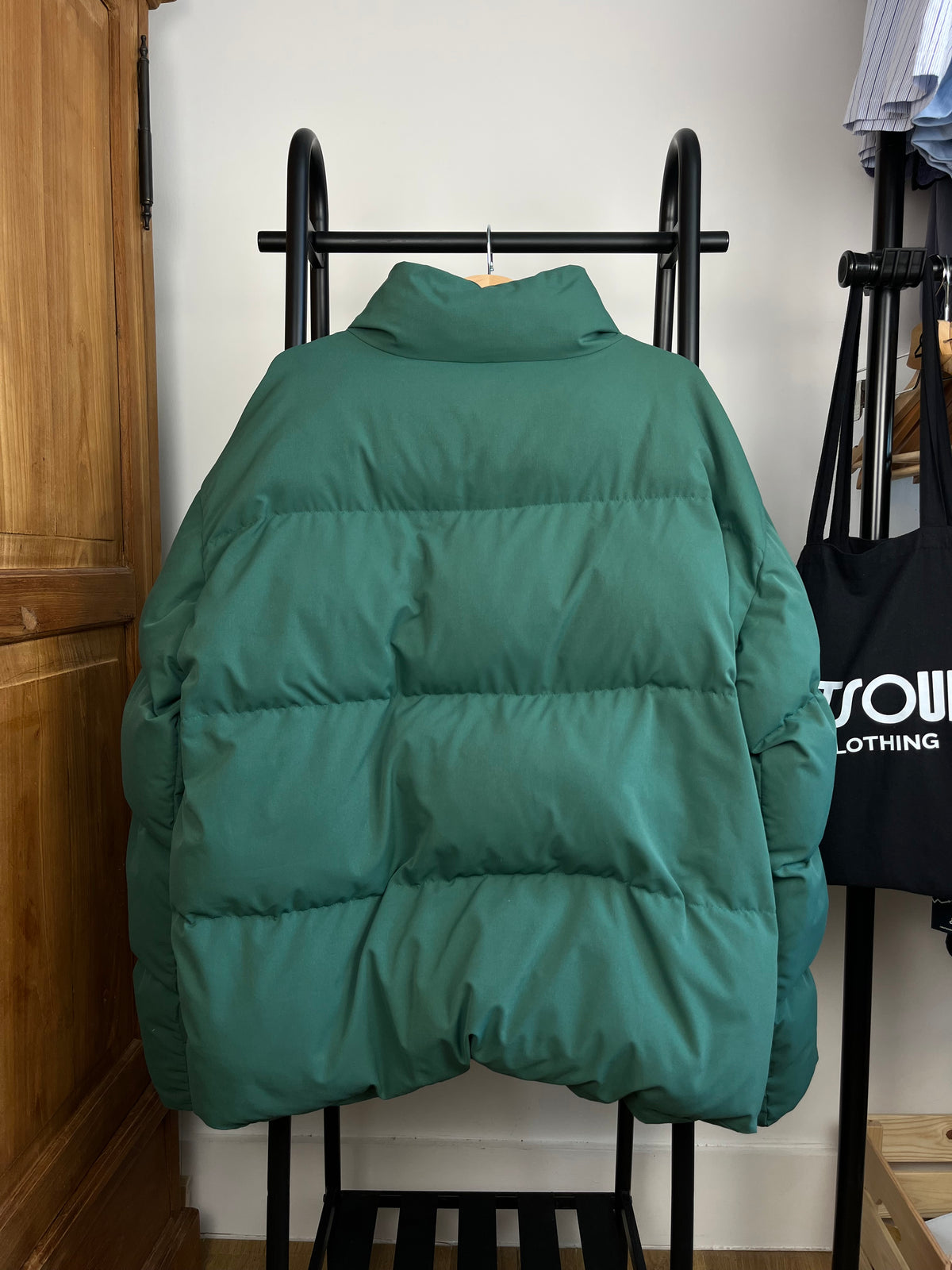 Bound Green Puffer Coat - Large
