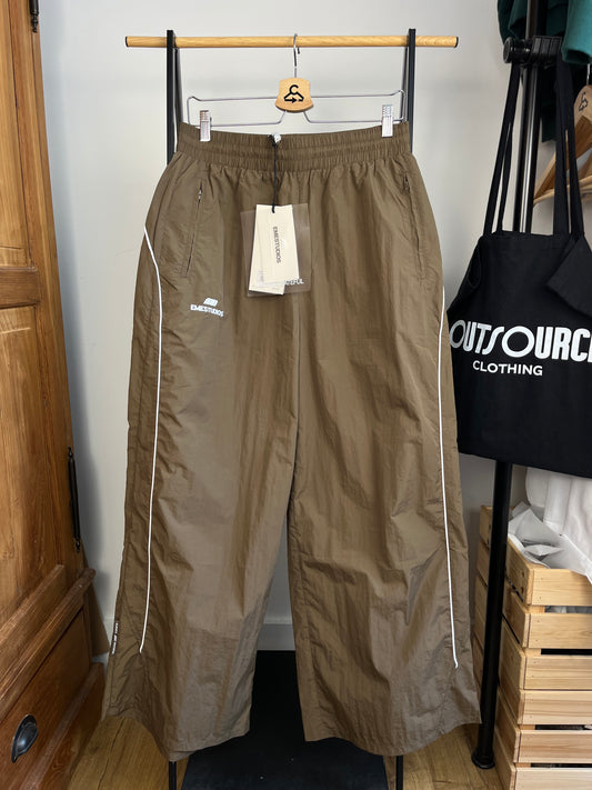 EME Brown Lightweight Wide Leg Trousers - EU 40