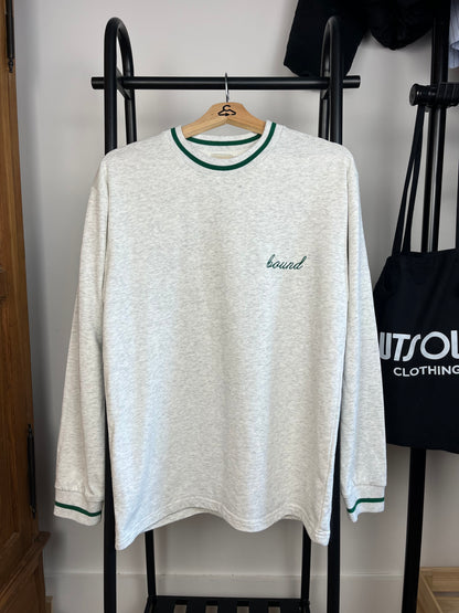 Bound Grey Marl Long Sleeve T-Shirt - Small