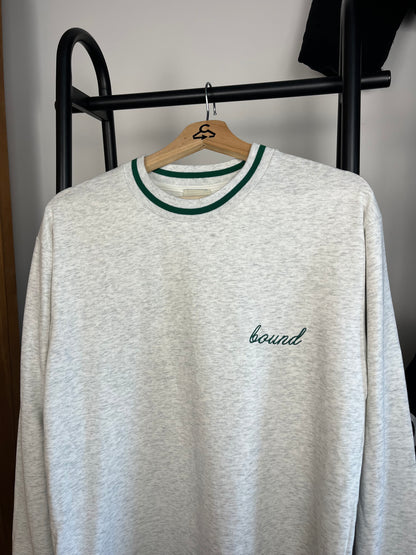 Bound Grey Marl Long Sleeve T-Shirt - Small