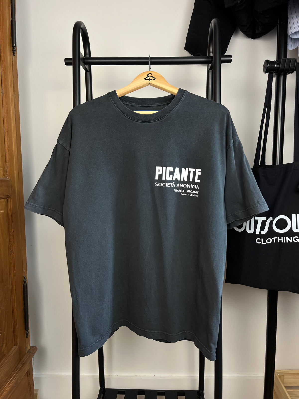 Picante Dark Vintage Grey T-Shirt - Medium