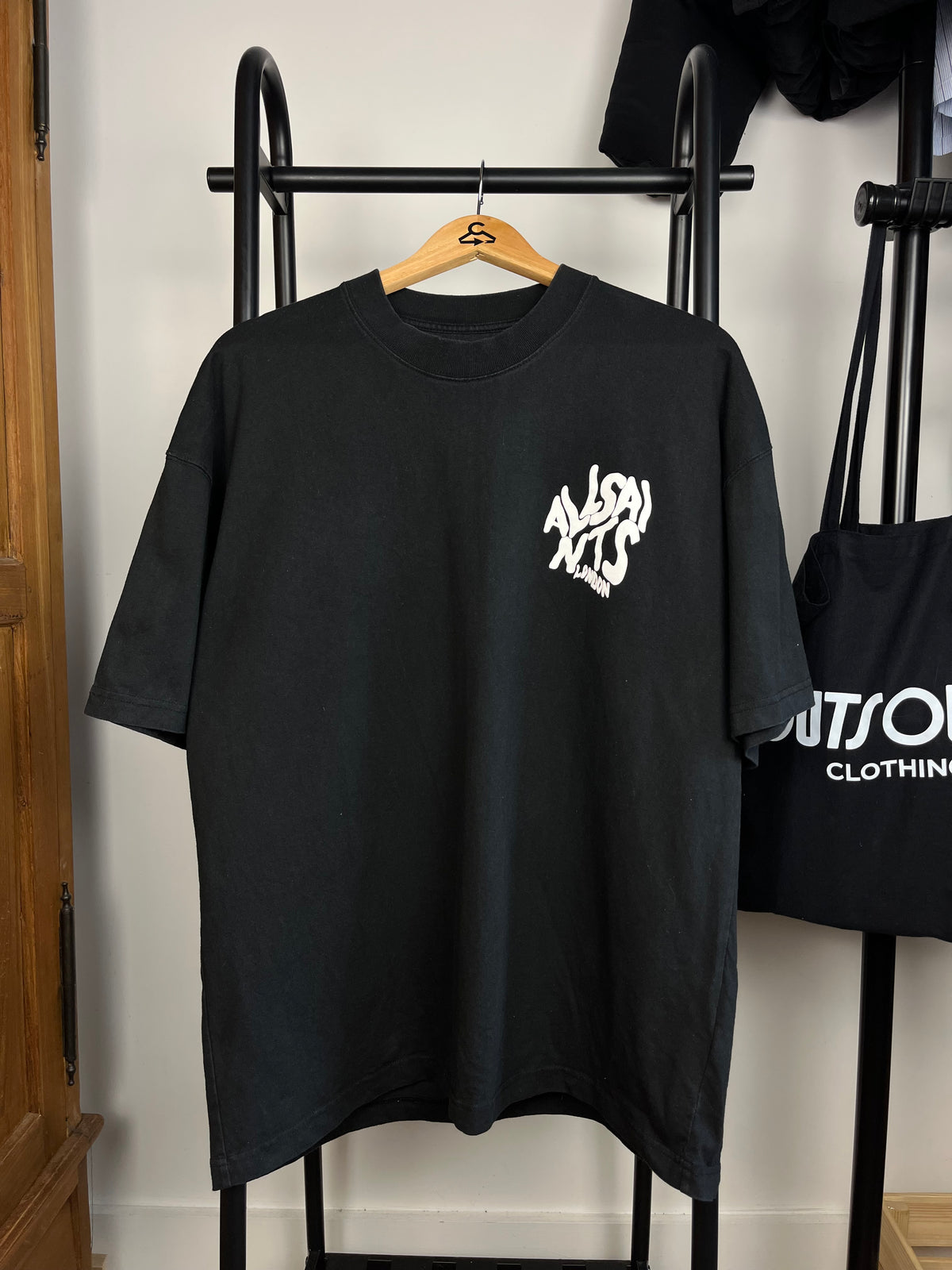 All Saints Black T-Shirt - Medium