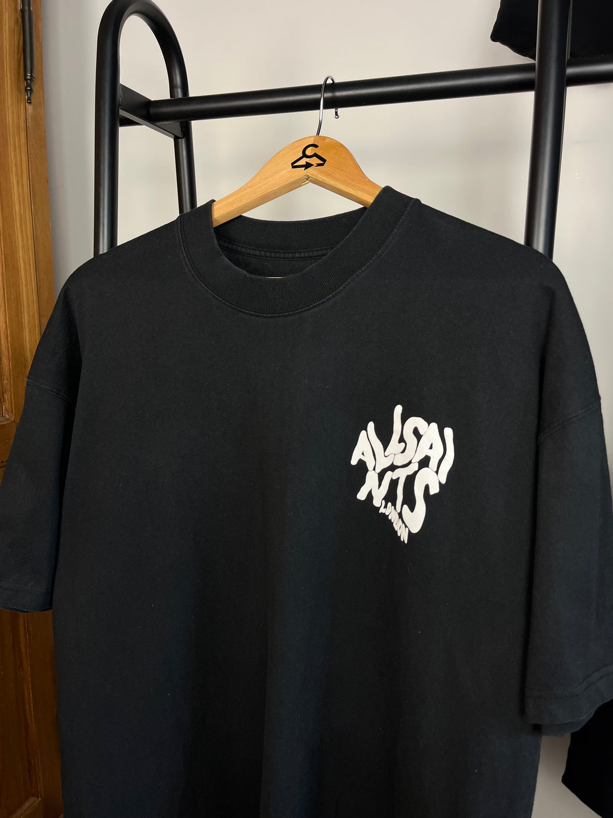 All Saints Black T-Shirt - Medium