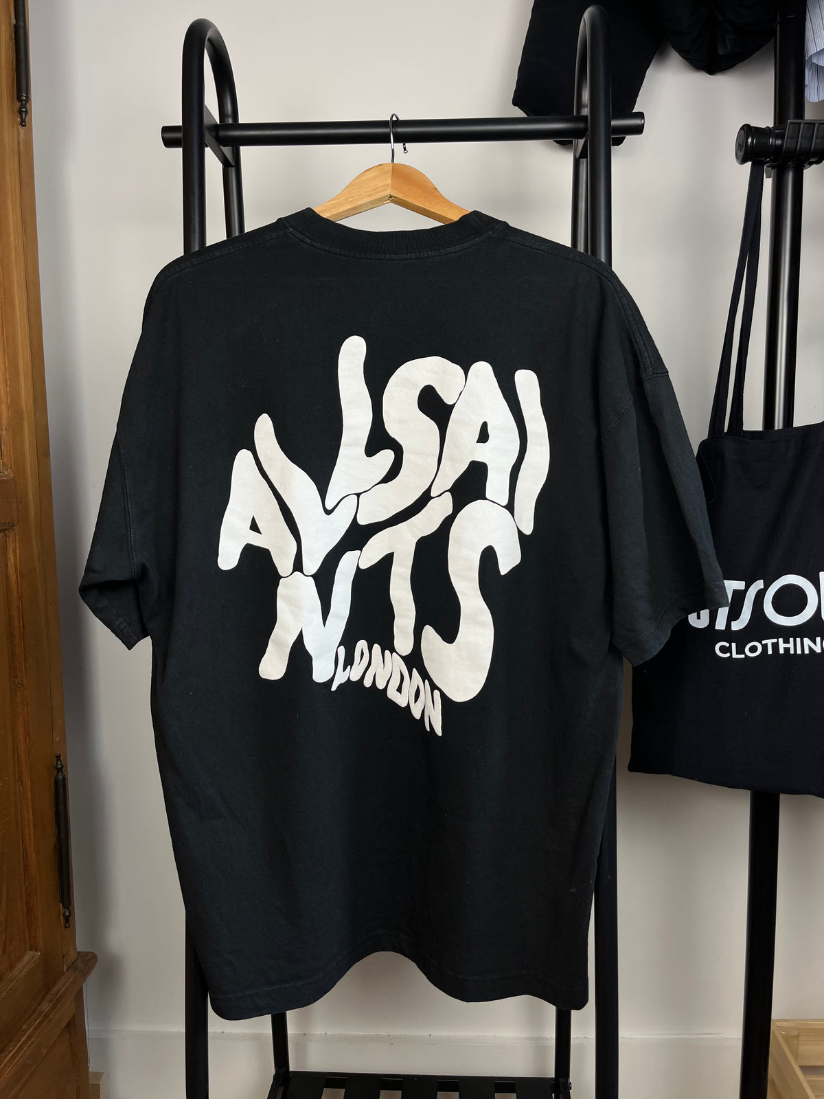 All Saints Black T-Shirt - Medium