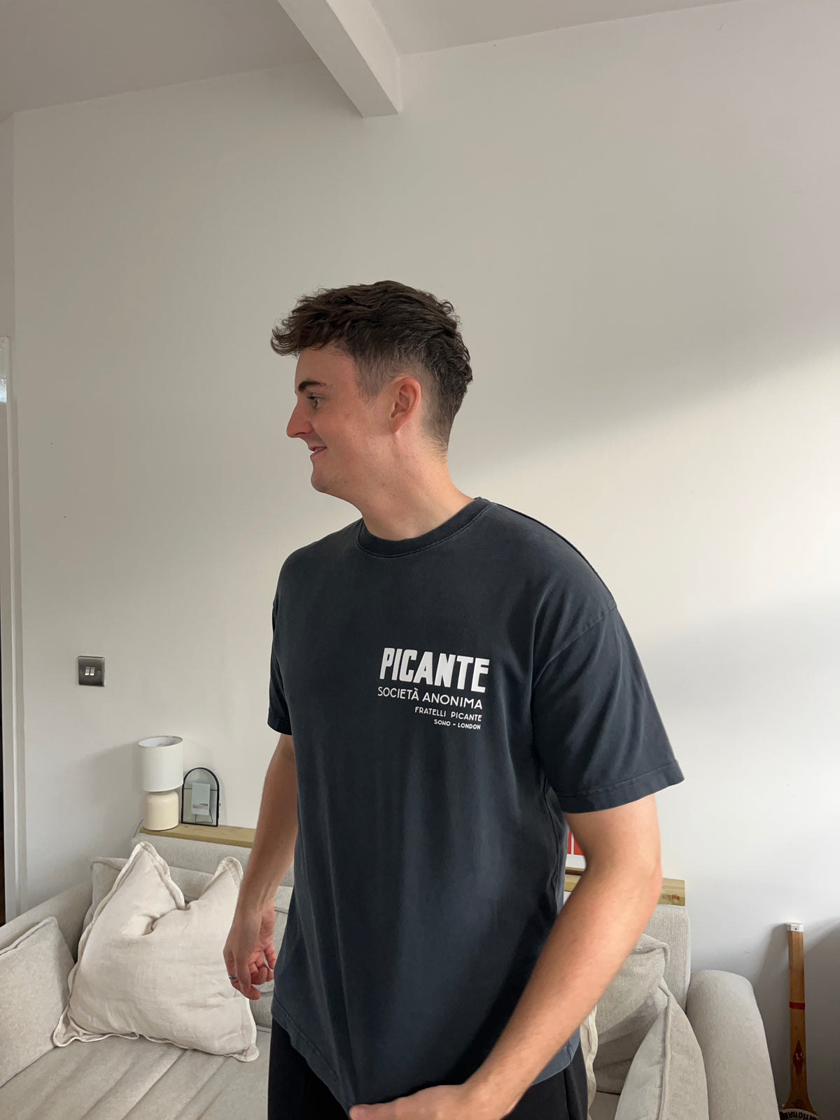 Picante Dark Vintage Grey T-Shirt - Medium