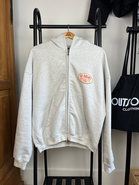 Summit Grey Zip Up Hoodie - Medium