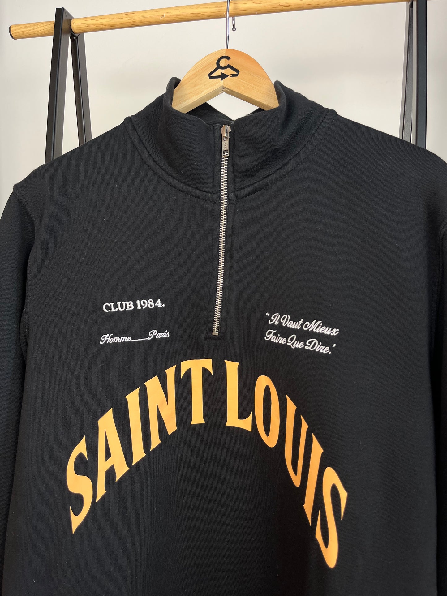 Club 1984 Black 1/4 Zip - Medium