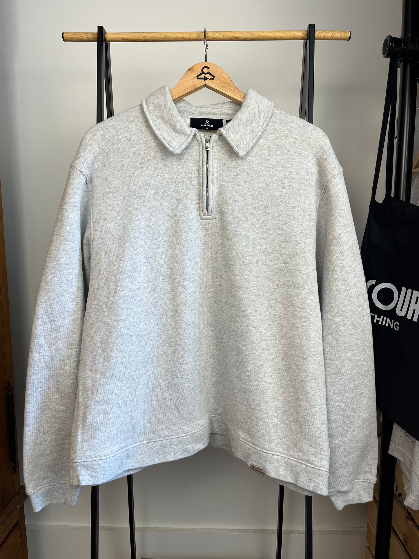 Represent Grey Initial 1/4 Zip - Medium