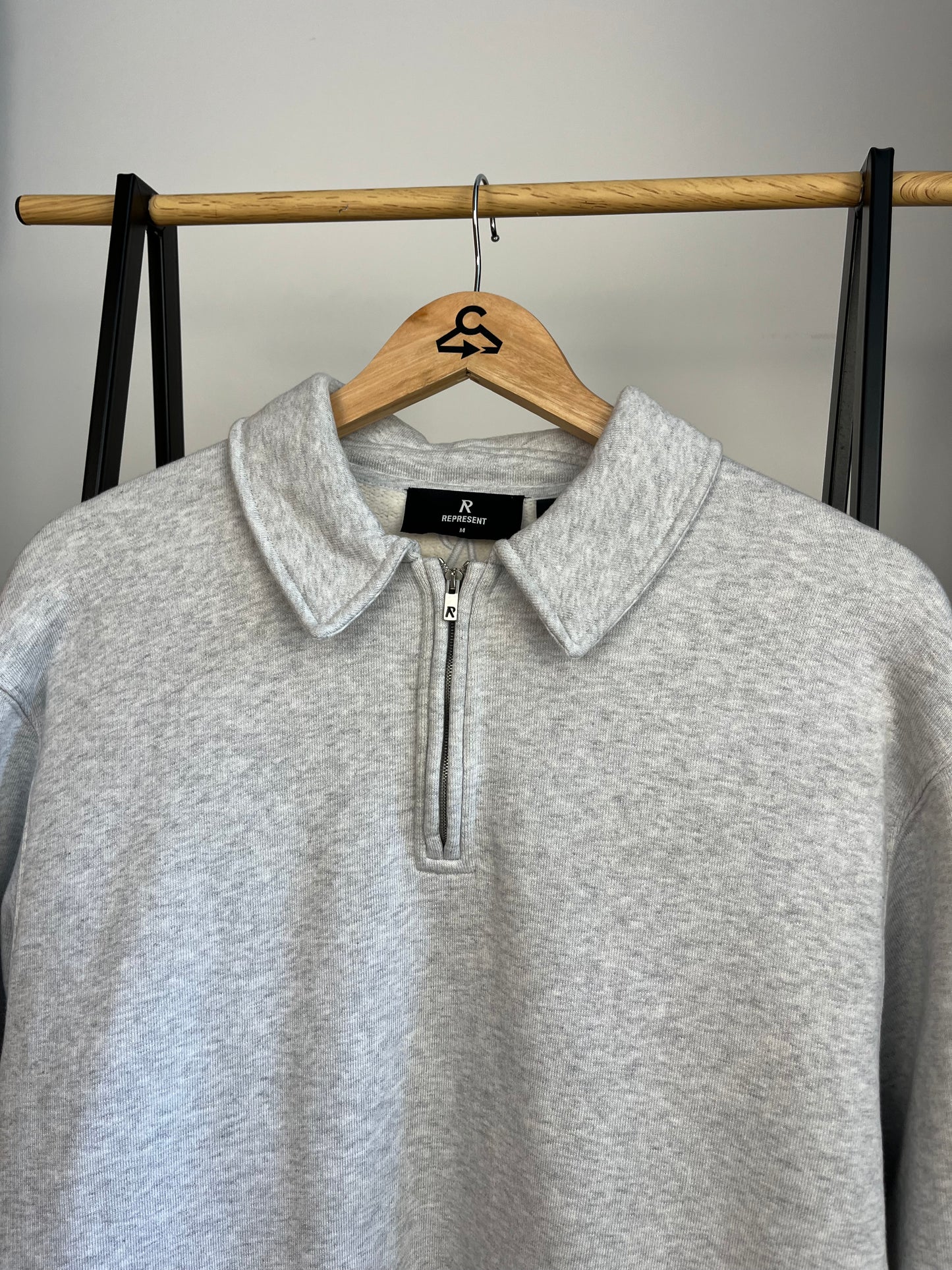 Represent Grey Initial 1/4 Zip - Medium