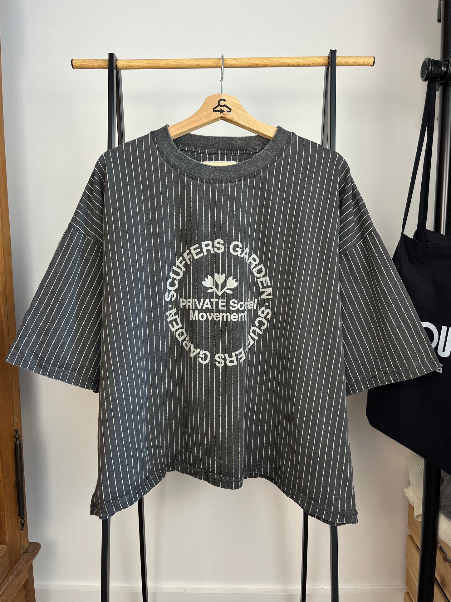Scuffers Dark Grey Striped T-Shirt - XL