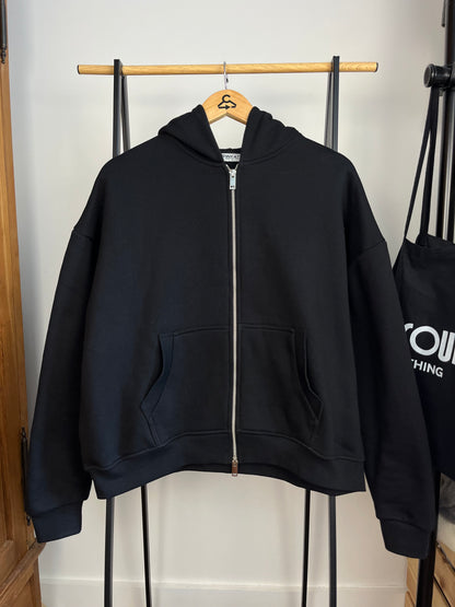 Sweats Collective Black Zip Up Hoodie - Medium