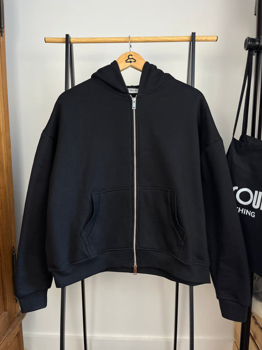Sweats Collective Black Zip Up Hoodie - Medium