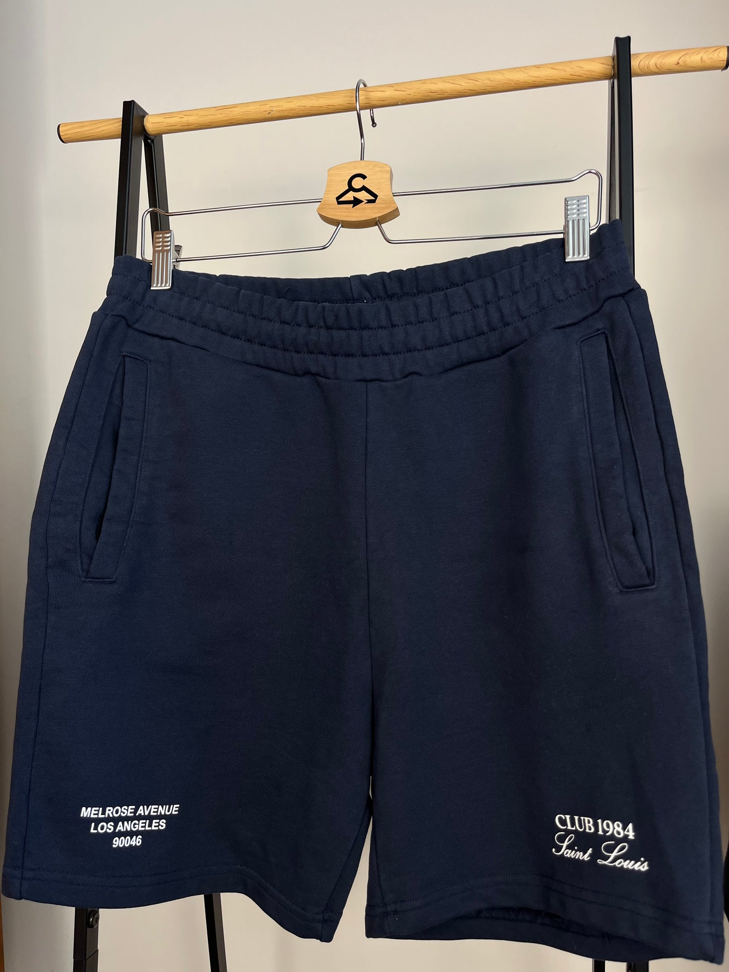 Club 1984 Navy Jogger Shorts - Medium