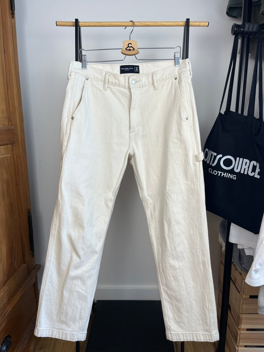 Abercrombie Cream Carpenter Trousers W32 L30