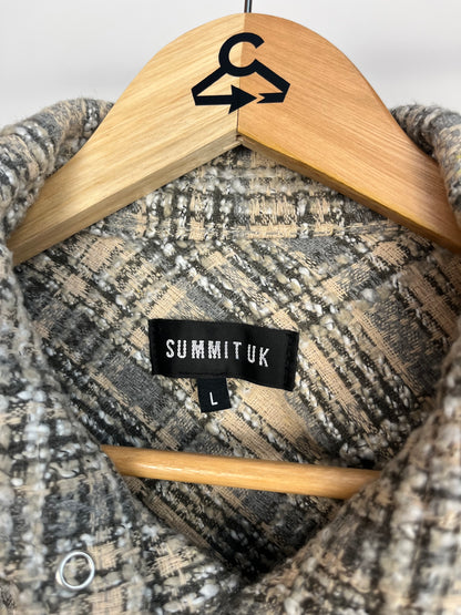 Summit Beige Checked Overshirt - Large