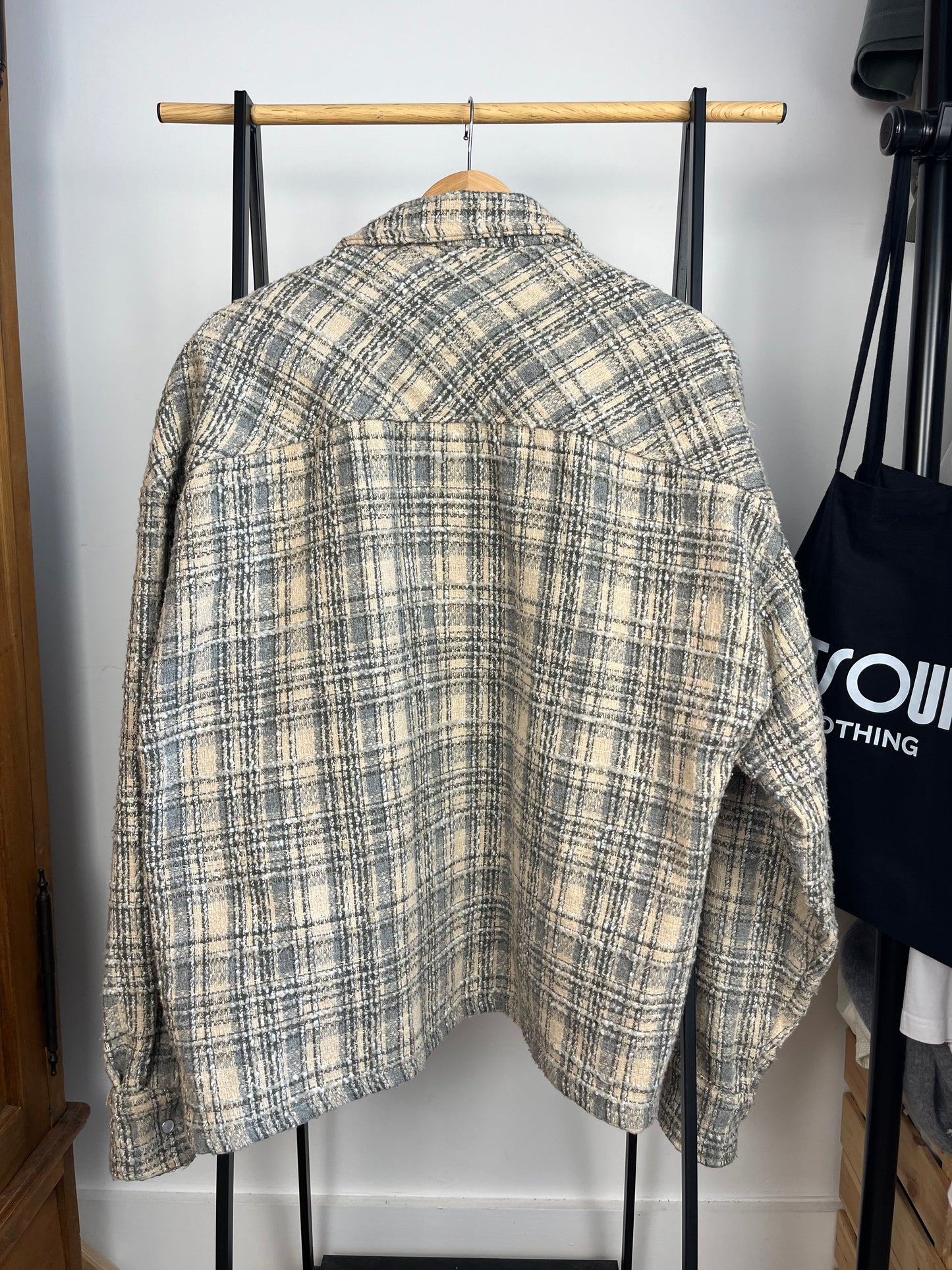 Summit Beige Checked Overshirt - Large