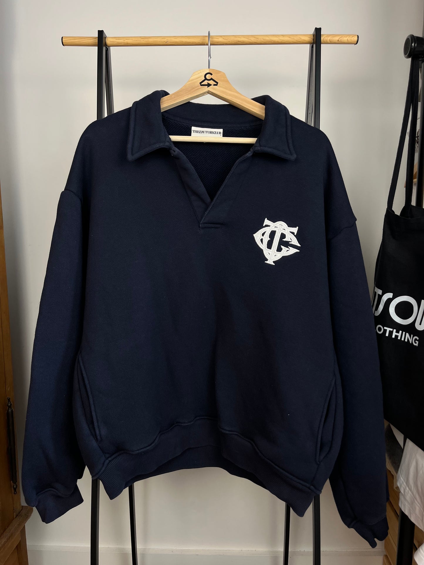 The Couture Club Navy Polo Jumper - Large