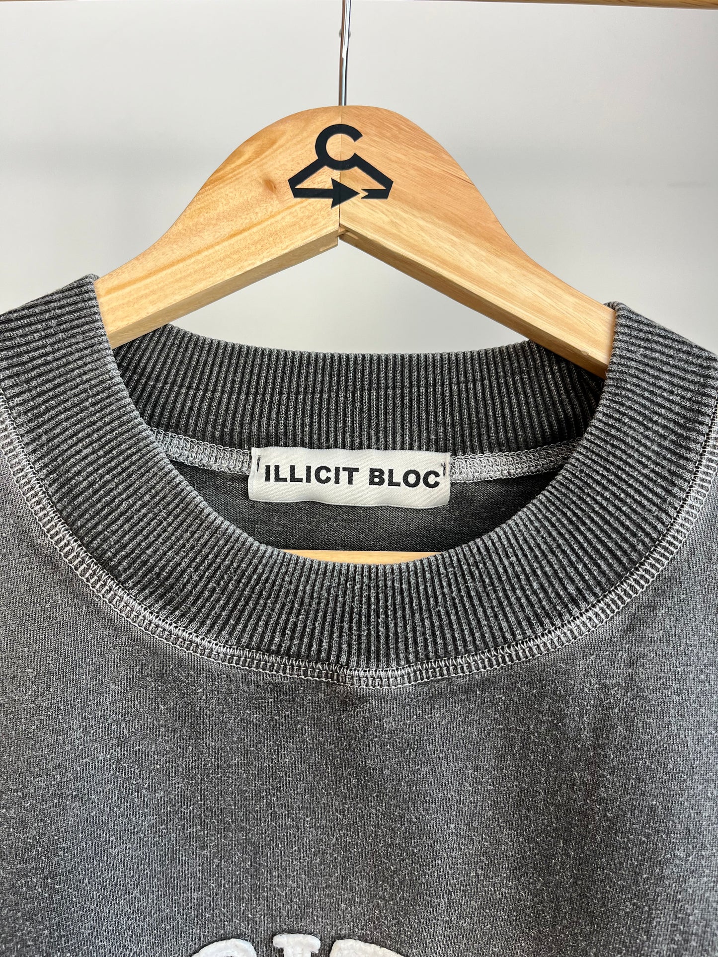 Illicit Bloc Washed Grey T-Shirt - Large