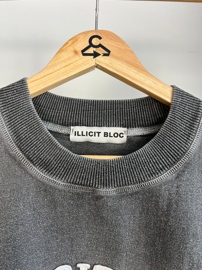Illicit Bloc Washed Grey T-Shirt - Large