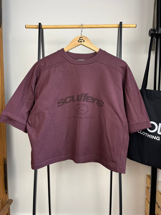 Scuffers Burgundy Cropped T-Shirt - Small/XS