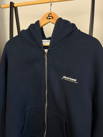 About:Blank Navy Zip Up Hoodie - Large