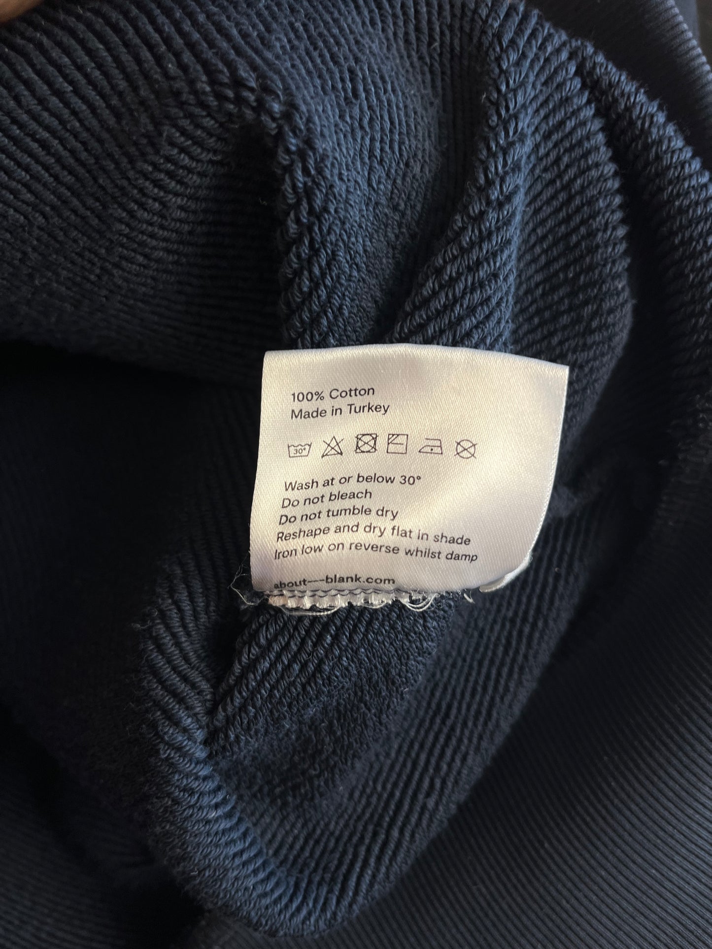 About:Blank Navy Zip Up Hoodie - Large
