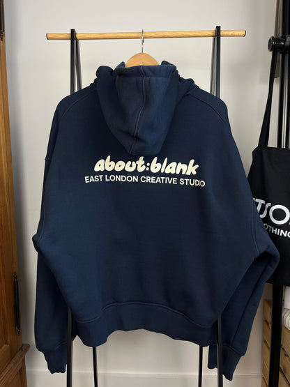About:Blank Navy Zip Up Hoodie - Large