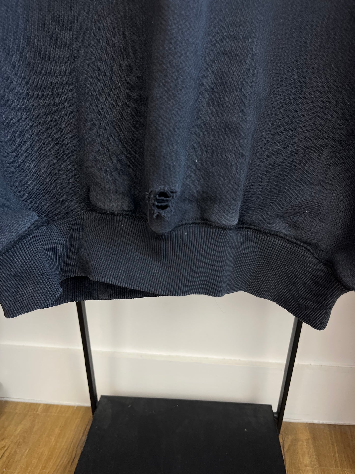 Cole Buxton Washed Navy Distressed Sweatshirt - Small
