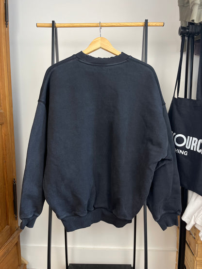 Cole Buxton Washed Navy Distressed Sweatshirt - Small