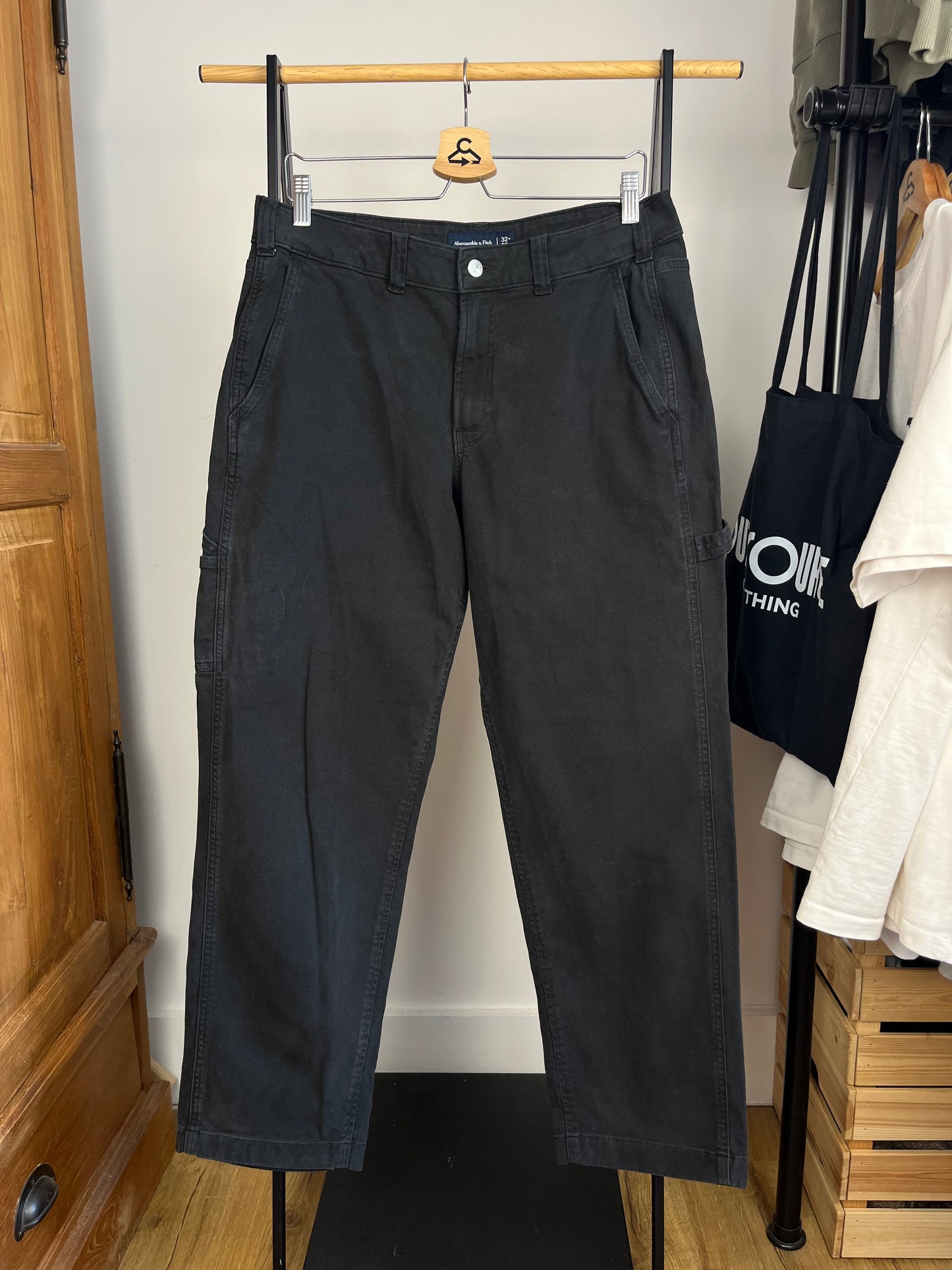 Abercrombie Black Carpenter Trousers W32 L30