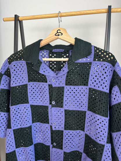 Illicit Bloc Purple Crochet Shirt - Medium