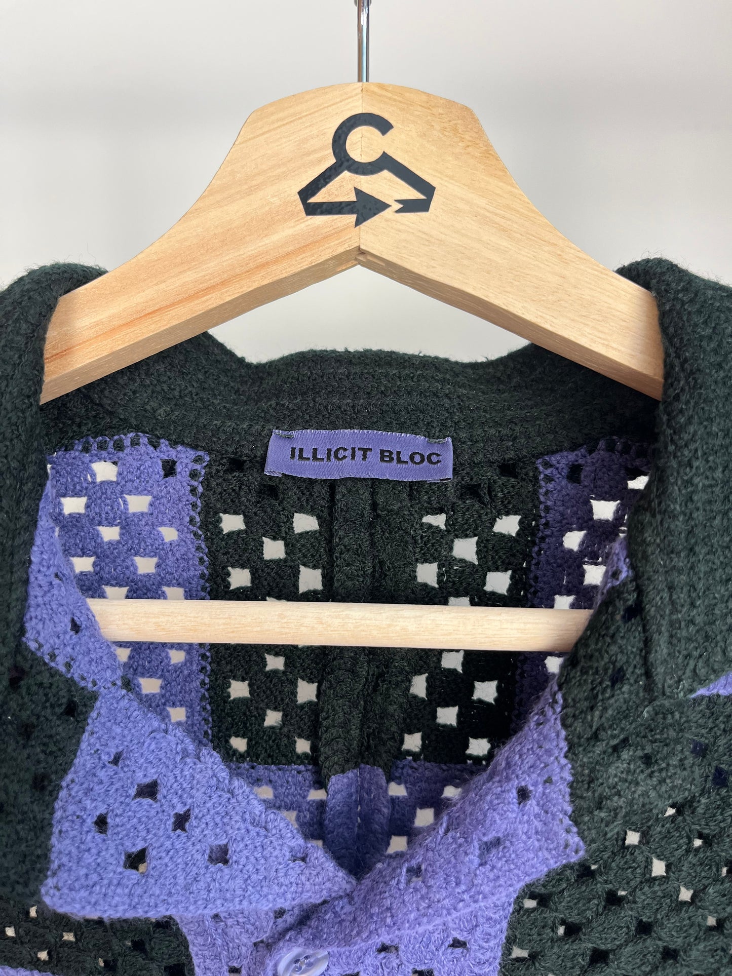 Illicit Bloc Purple Crochet Shirt - Medium