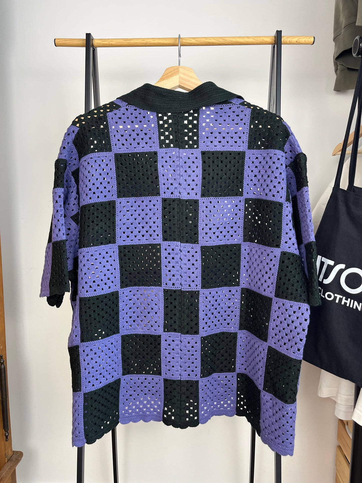 Illicit Bloc Purple Crochet Shirt - Medium